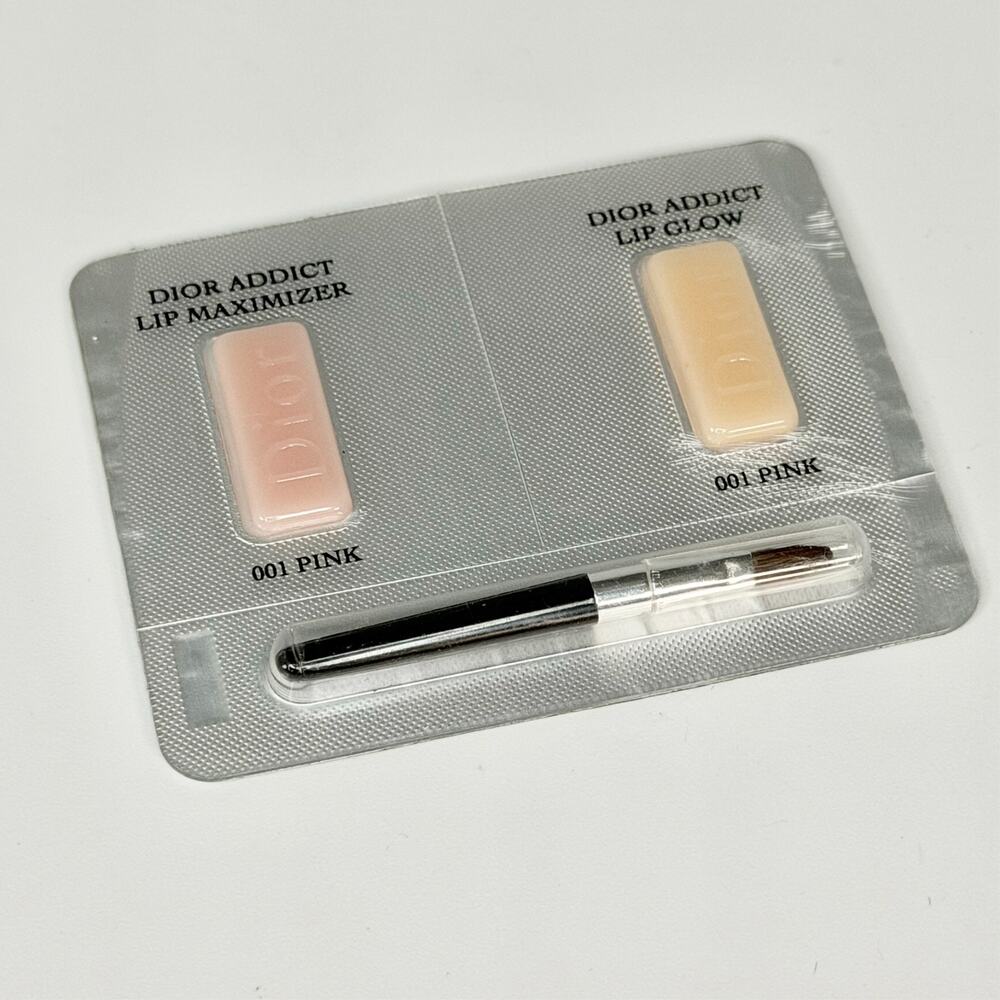 Dior Addict Lip Maximizer + Lip Glow Duo 001 Pink w/ Brush Hydrate Travel  New